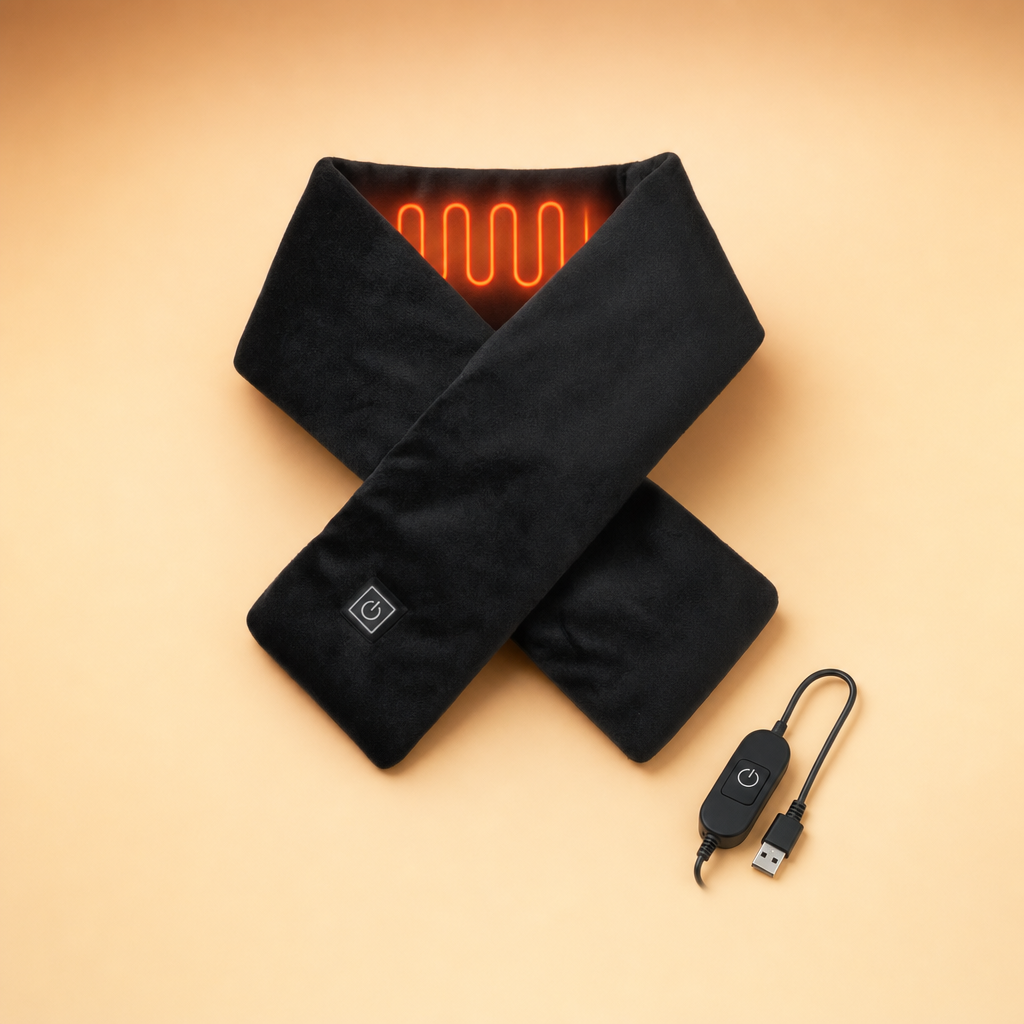 Emberon heated neck warmer in use