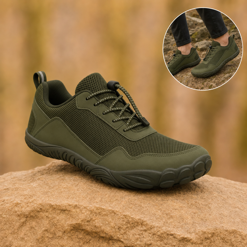 Terrix barefoot trail shoe in Olive Green