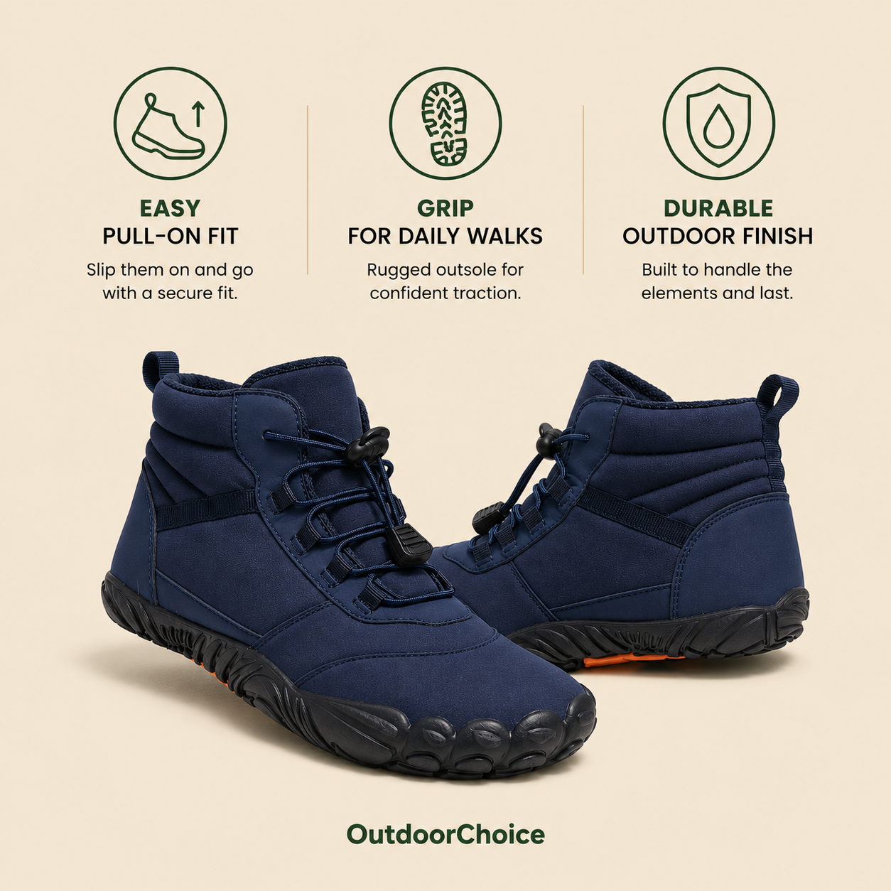 StepTrail – Barefoot Walking Shoes | Non-Slip Water-Repellent Comfort