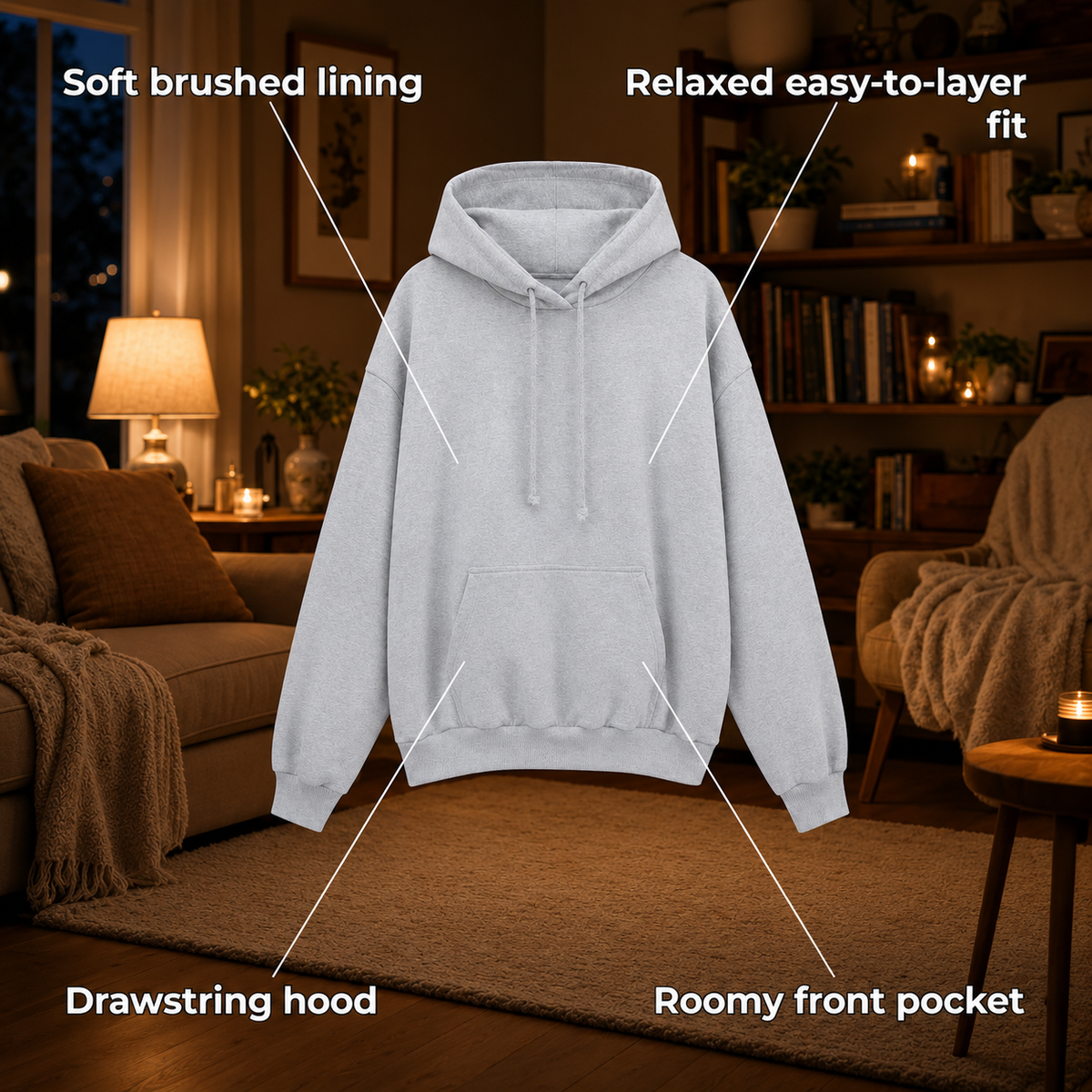 Hyggora – Women's Warm Hoodie with Soft Brushed Lining & Relaxed Everyday Fit
