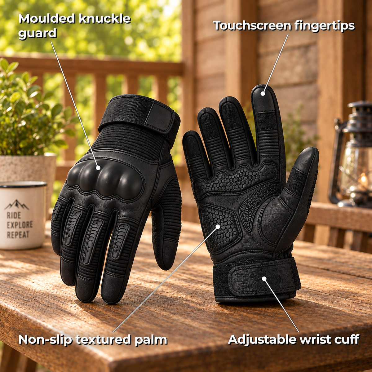 Gauntra – Outdoor Work Gloves with Knuckle Protection, Touchscreen Fingertips & Non-Slip Grip