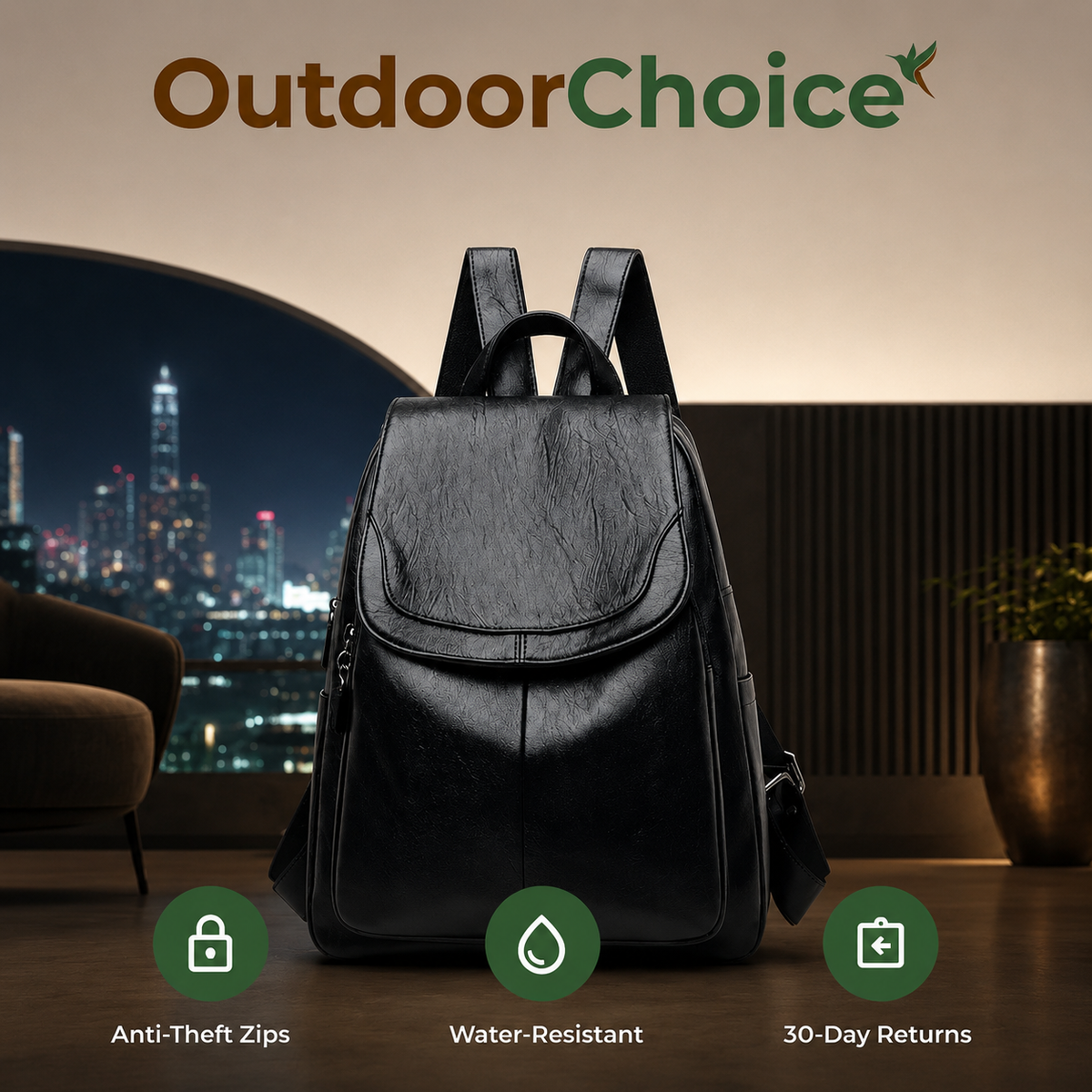 Vaultora – Anti-Theft Travel Backpack with Hidden Zip Pockets, Organised Compartments & Padded Comfort Straps