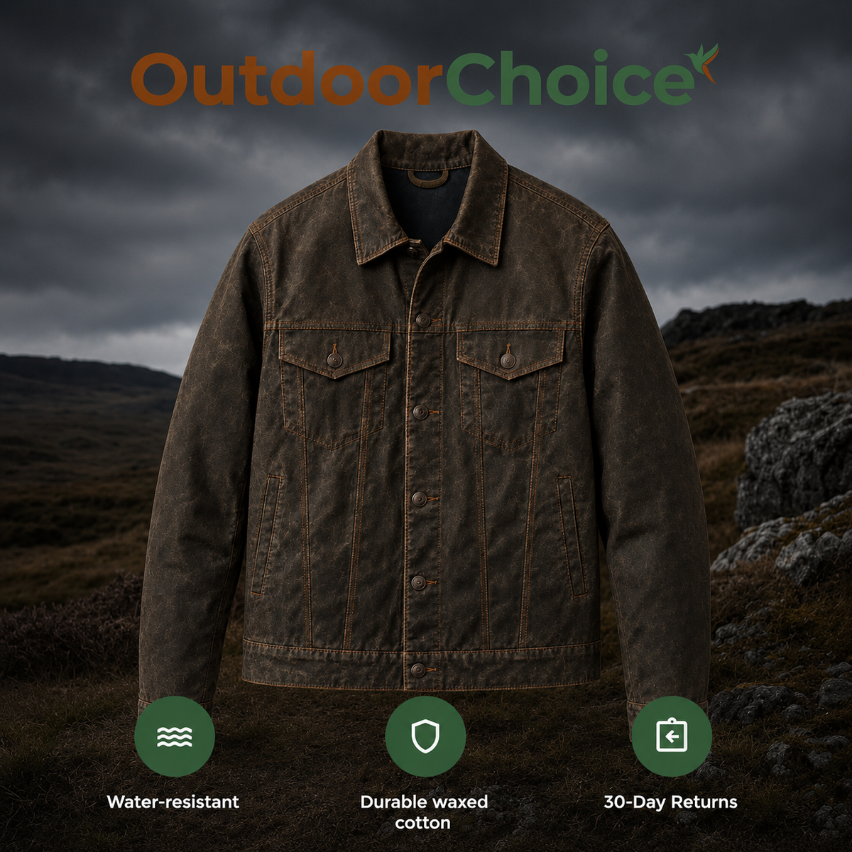 Waxora - Waxed Trucker Jacket and All-Season Water-Resistant Outerwear