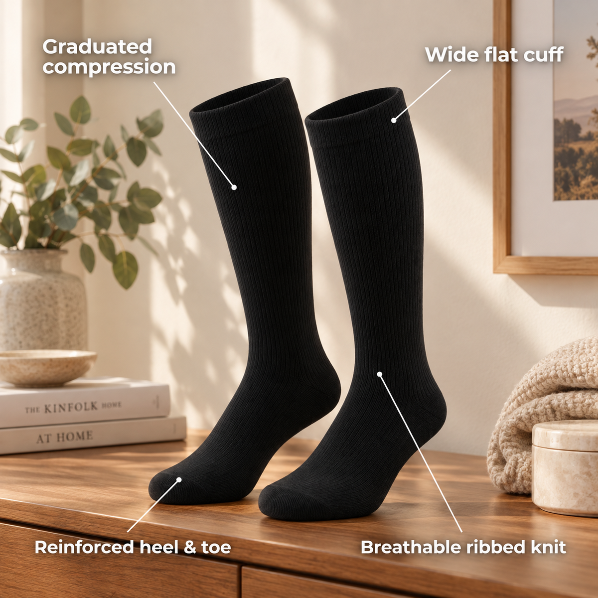 Pulsora – Compression Socks with Graduated Support, Breathable Knit & Reinforced Heel