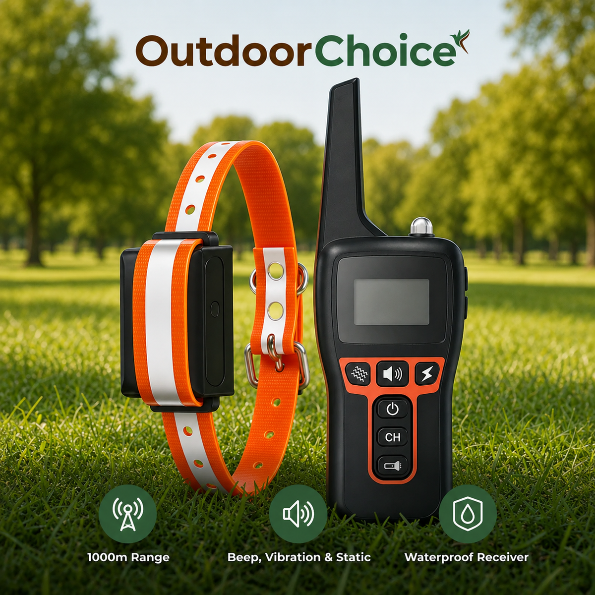 Guardova – Remote Dog Training Collar with 1000m Range, Beep, Vibration & Adjustable Static Modes