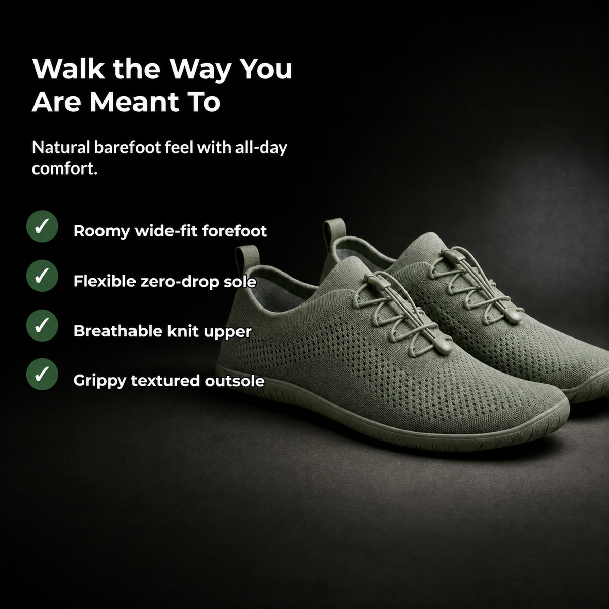 Stridova – Wide-Fit Barefoot Walking Shoes with Breathable Upper, Flexible Zero-Drop Sole & Grippy Outsole