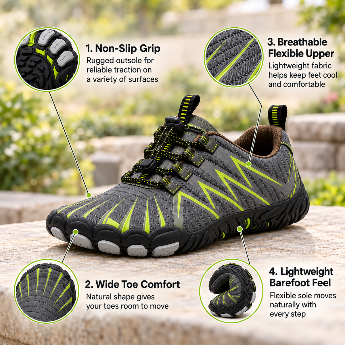 Fieldway – Barefoot Walking Shoes | Non-Slip Wide Fit | Outdoor Comfort