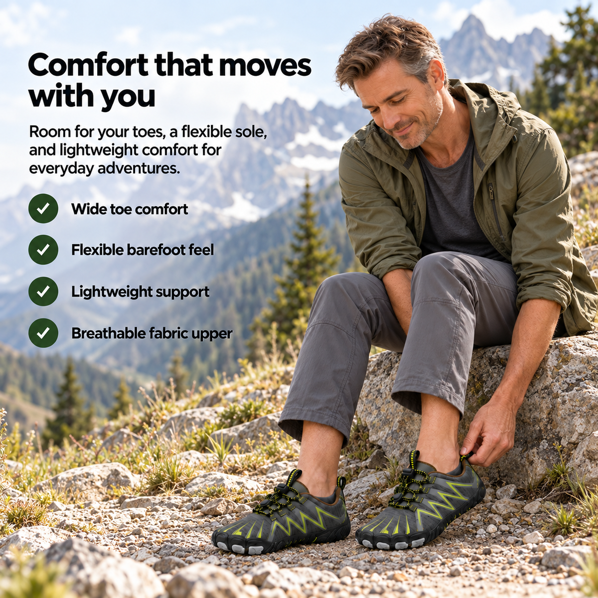 Fieldway – Barefoot Walking Shoes | Non-Slip Wide Fit | Outdoor Comfort