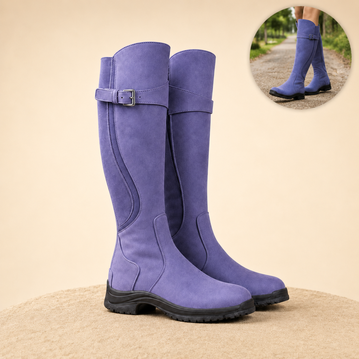 Frostride – Waterproof Insulated Winter Riding Boots with Slip-Resistant Grip Sole