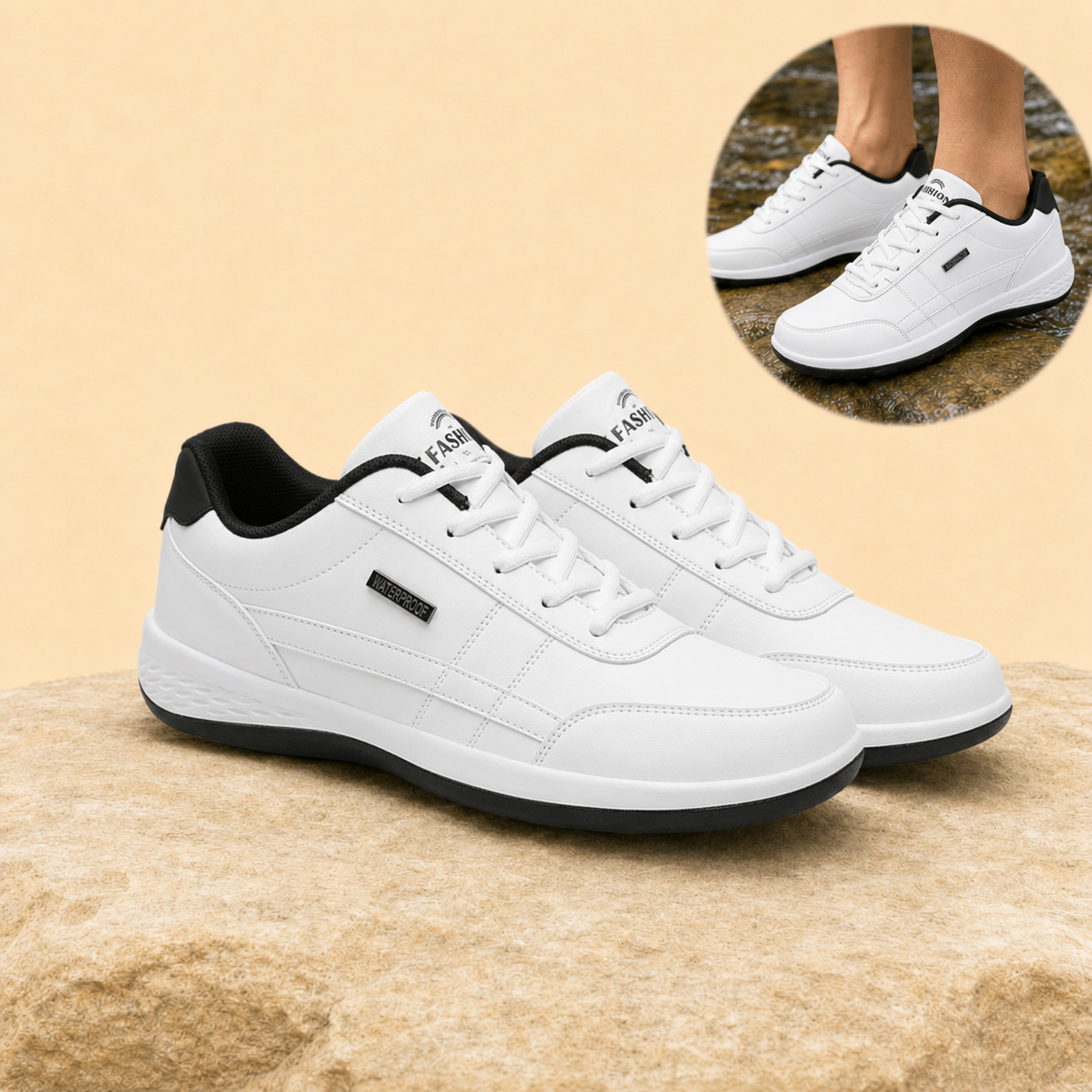 Orthova – Men's Orthopedic Leather Sneakers with Arch-Support Footbed & All-Day Cushioning