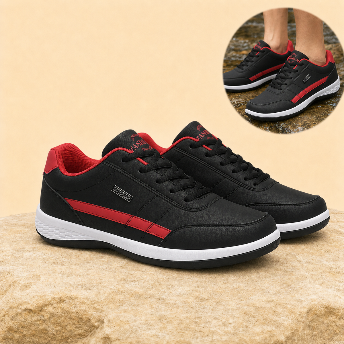 Orthova – Men's Orthopedic Leather Sneakers with Arch-Support Footbed & All-Day Cushioning