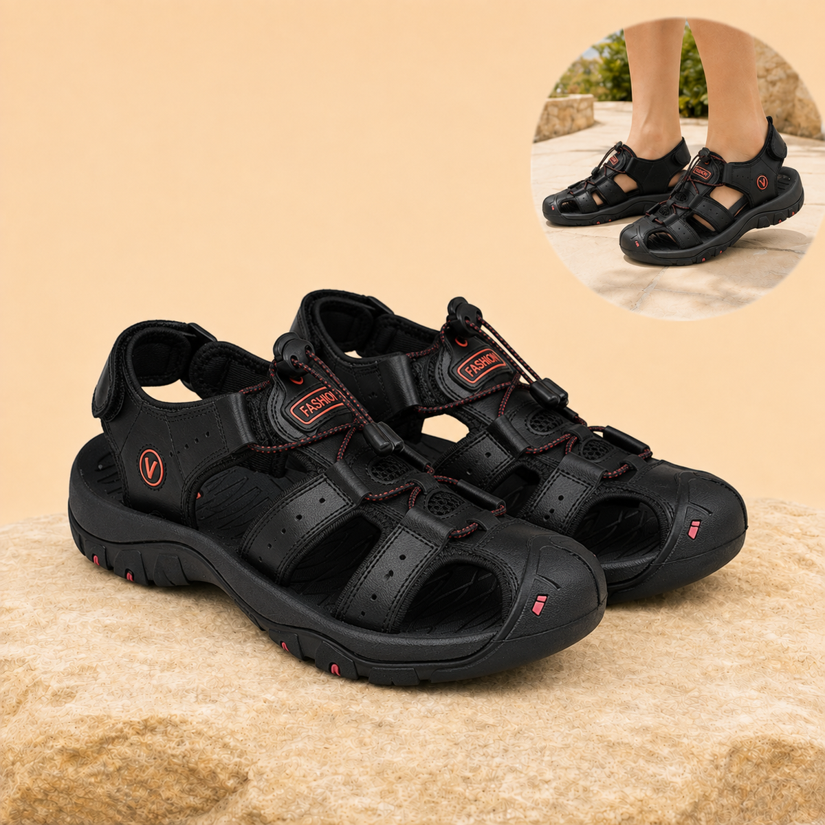 Fordova – Quick-Dry Lightweight Hiking Sandals with Adjustable Straps & Grip Outsole