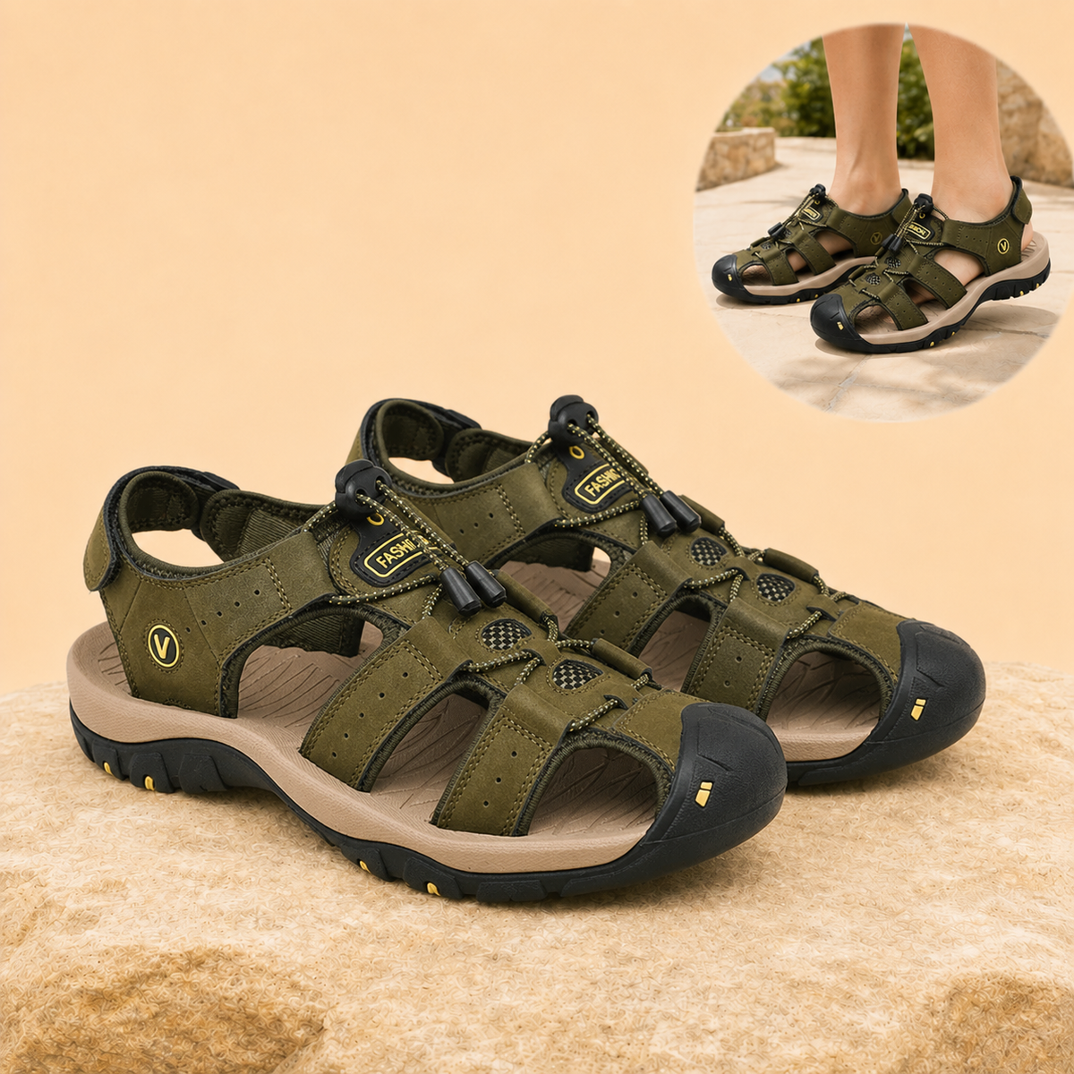Fordova – Quick-Dry Lightweight Hiking Sandals with Adjustable Straps & Grip Outsole