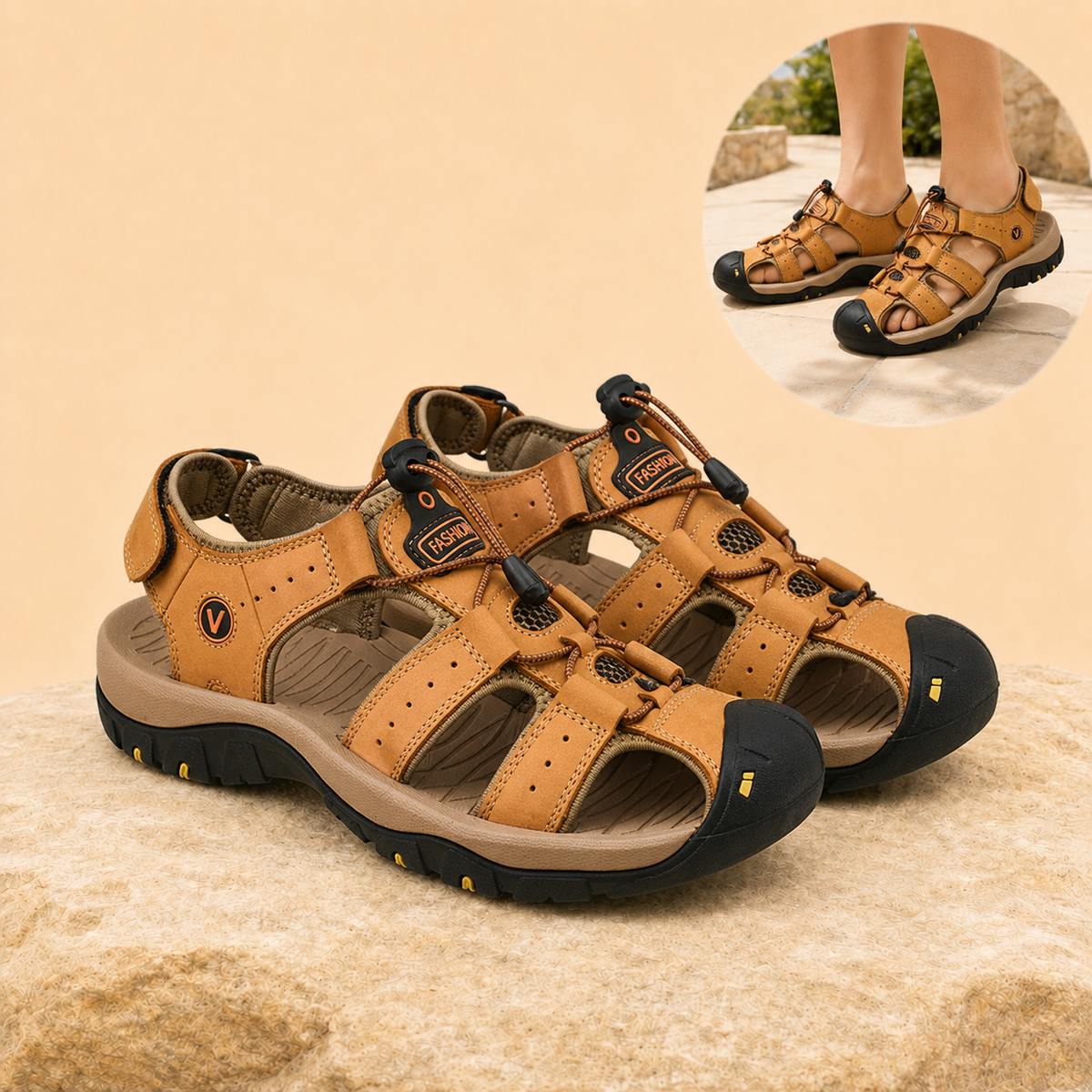 Fordova – Quick-Dry Lightweight Hiking Sandals with Adjustable Straps & Grip Outsole