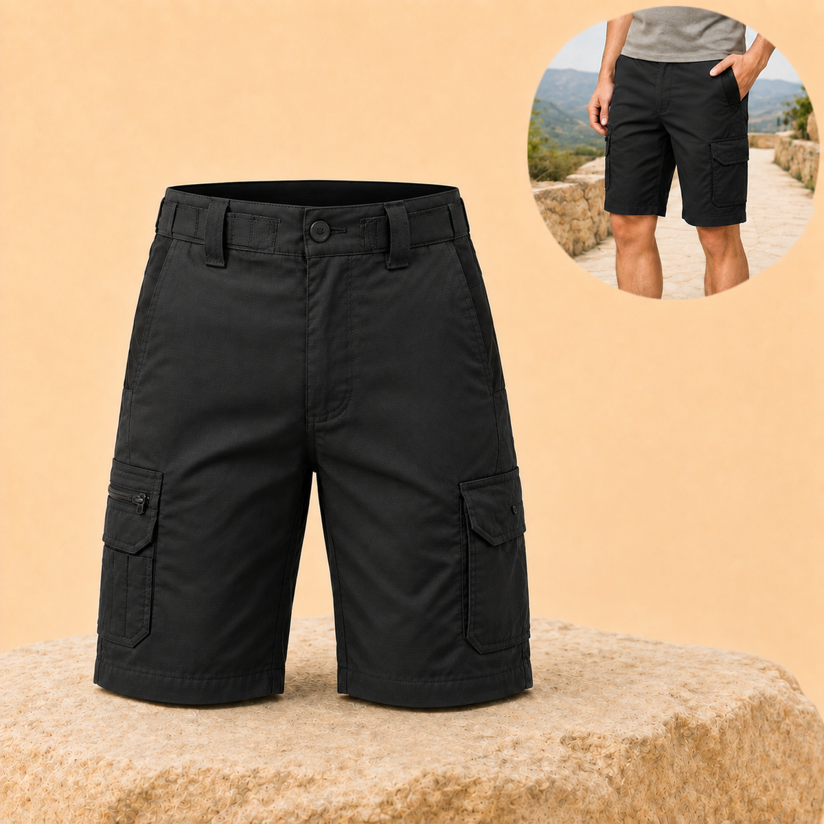 Pockova – Multi-Pocket Outdoor Cargo Shorts | Lightweight Quick-Dry Utility Shorts for Hiking, Fishing & Everyday Wear