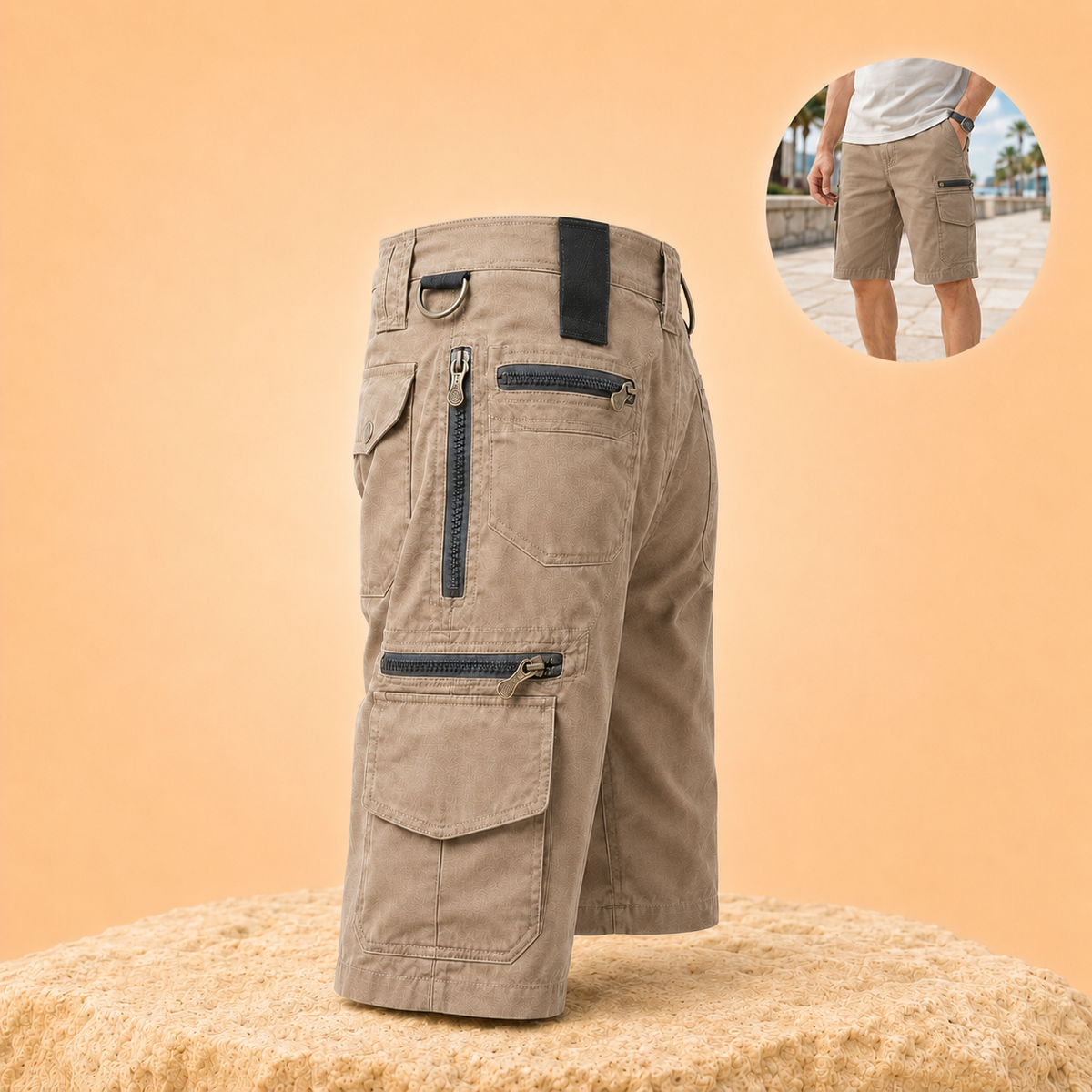 Roamova – Men's Outdoor Cargo Shorts with Zipped Pockets & Quick-Dry Fabric for Hiking & Fishing