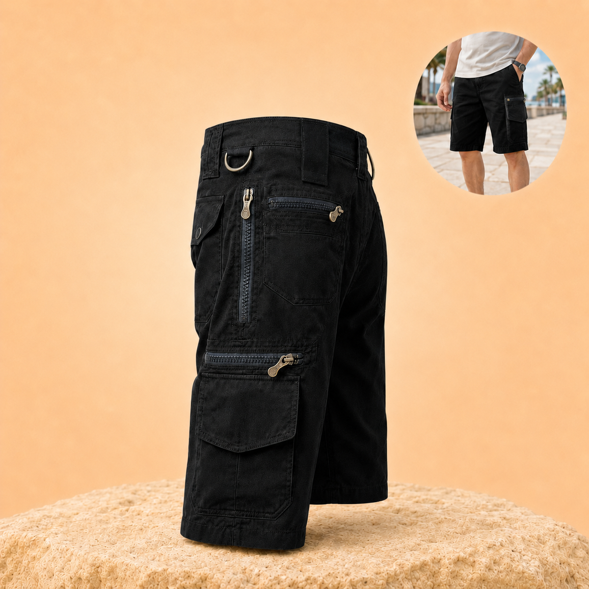 Roamova – Men's Outdoor Cargo Shorts with Zipped Pockets & Quick-Dry Fabric for Hiking & Fishing