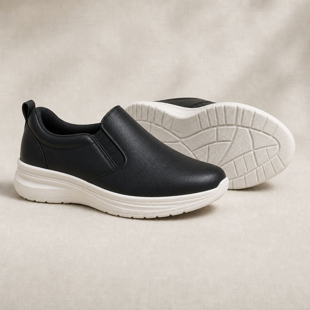 Leather upper, EVA sole