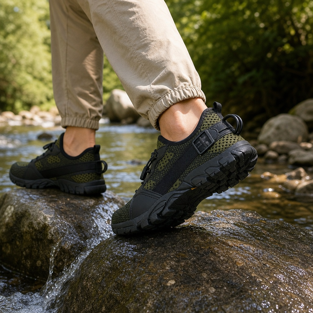 Grip that holds on wet ground