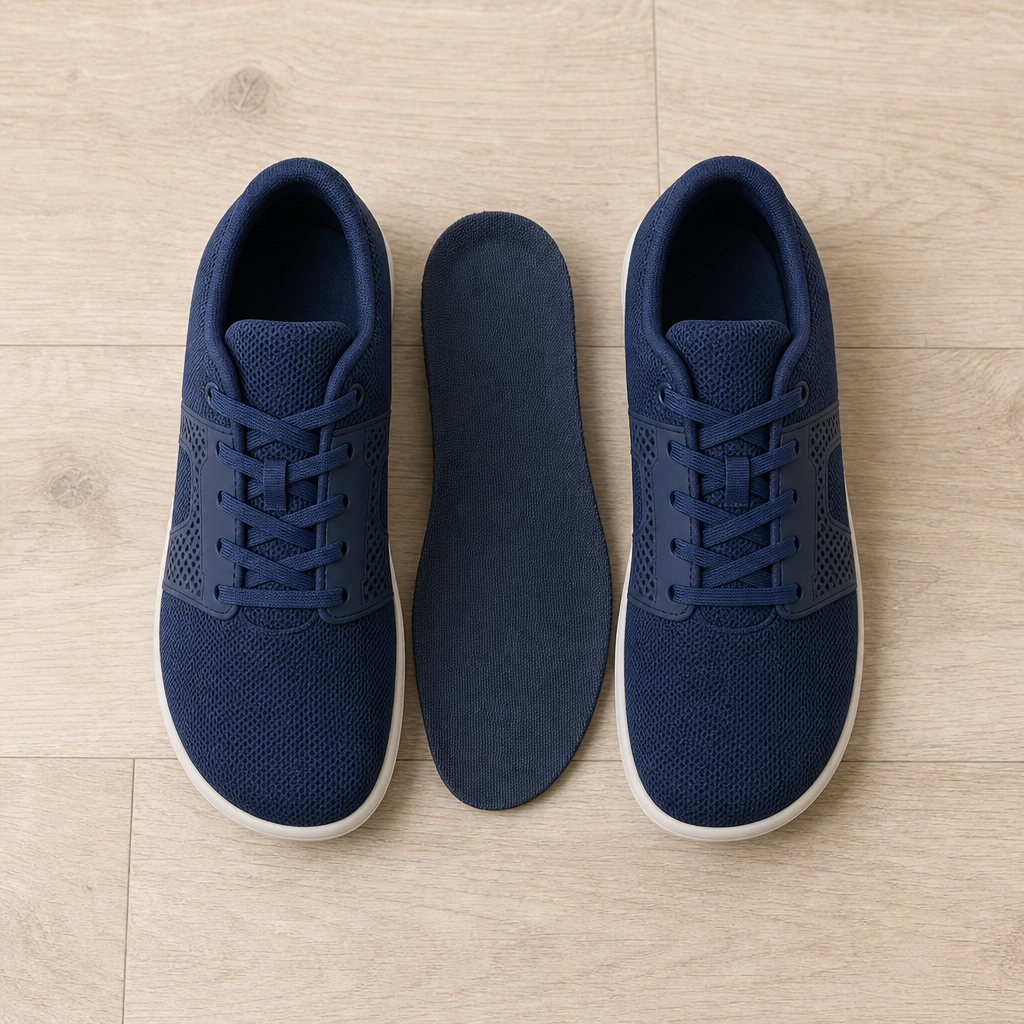 Knitted upper, removable insole