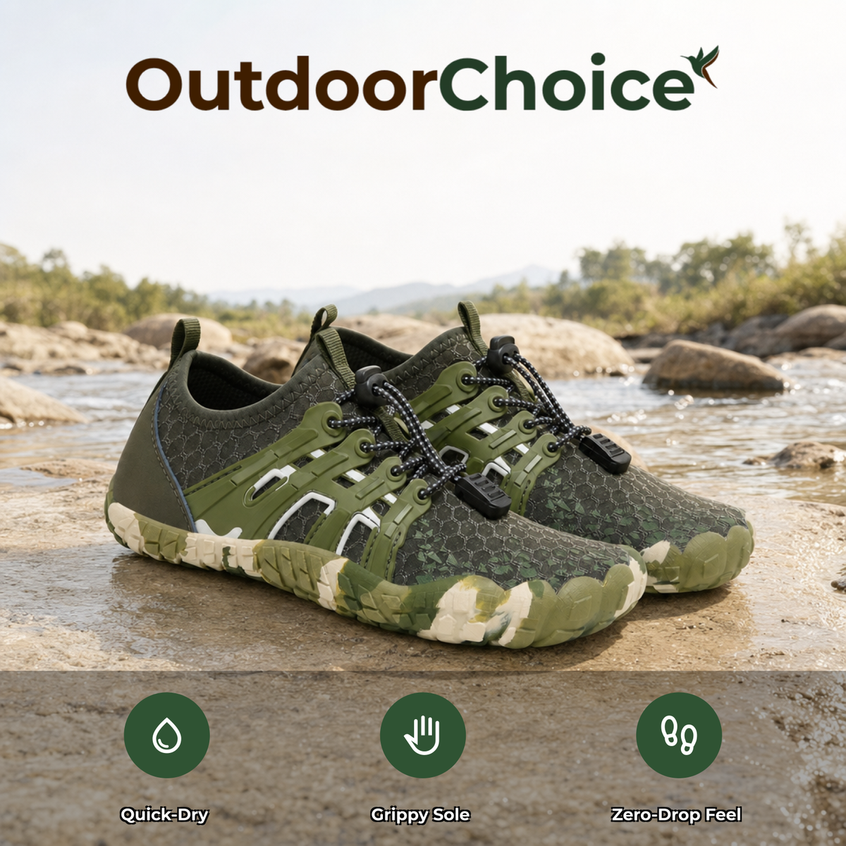 OutdoorChoice Baresol barefoot water shoes badges