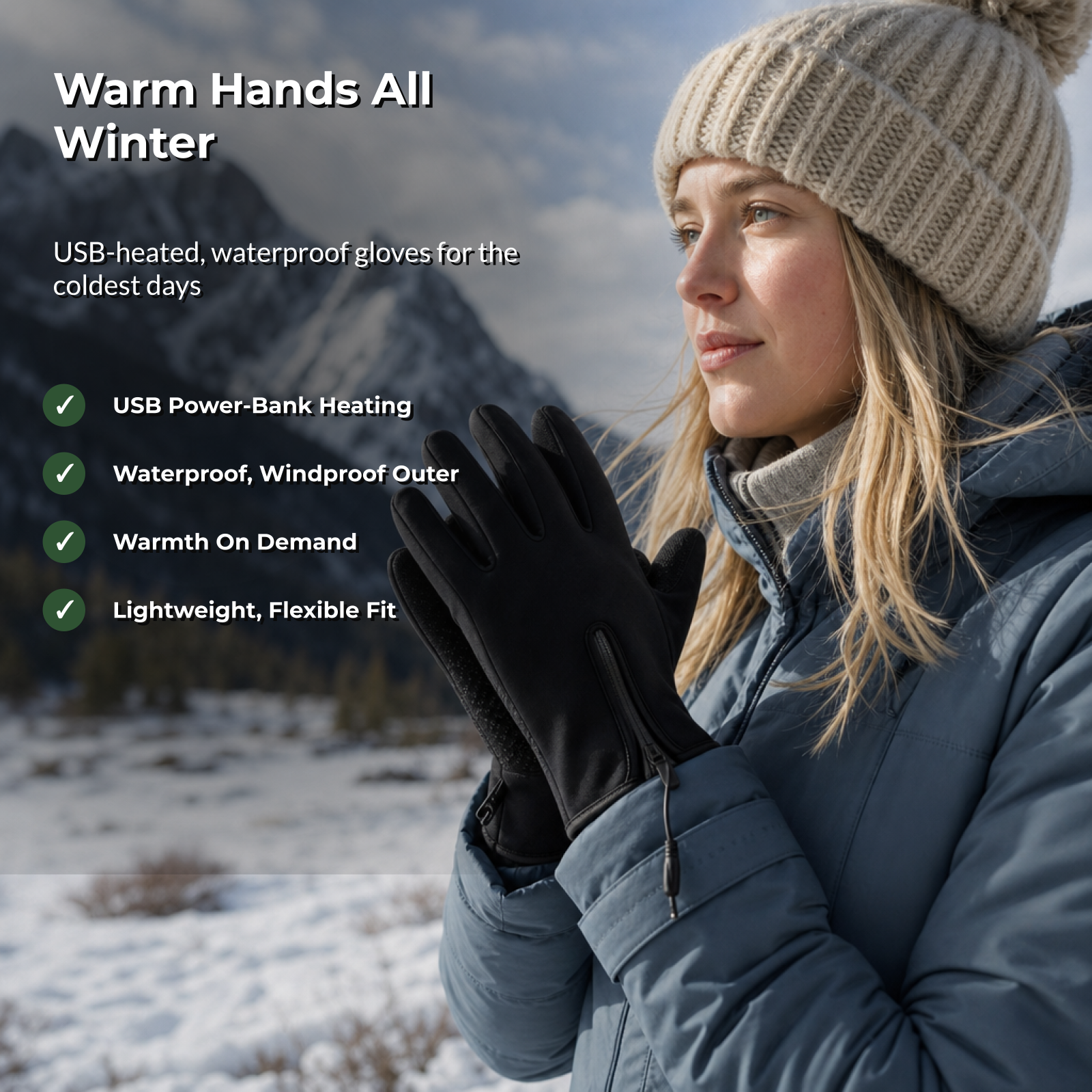 Thermara gloves benefits: warm hands all winter, USB power-bank heating, waterproof