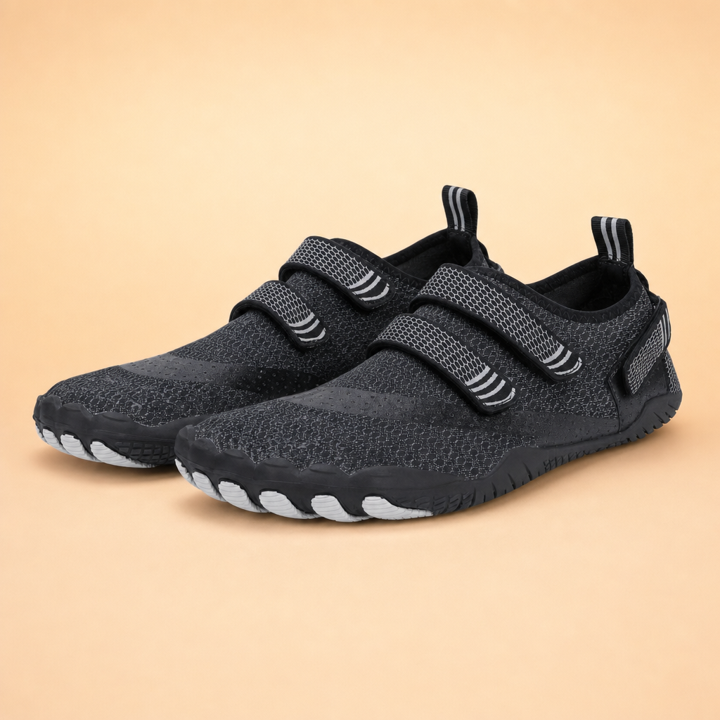 Striva strap-on barefoot shoes clean pair
