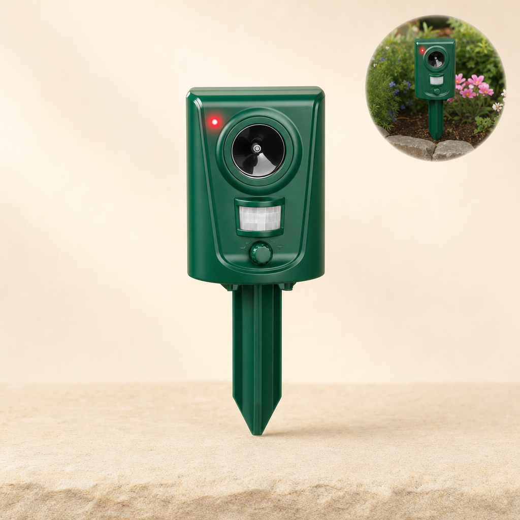 Felora cat repeller in use in the garden