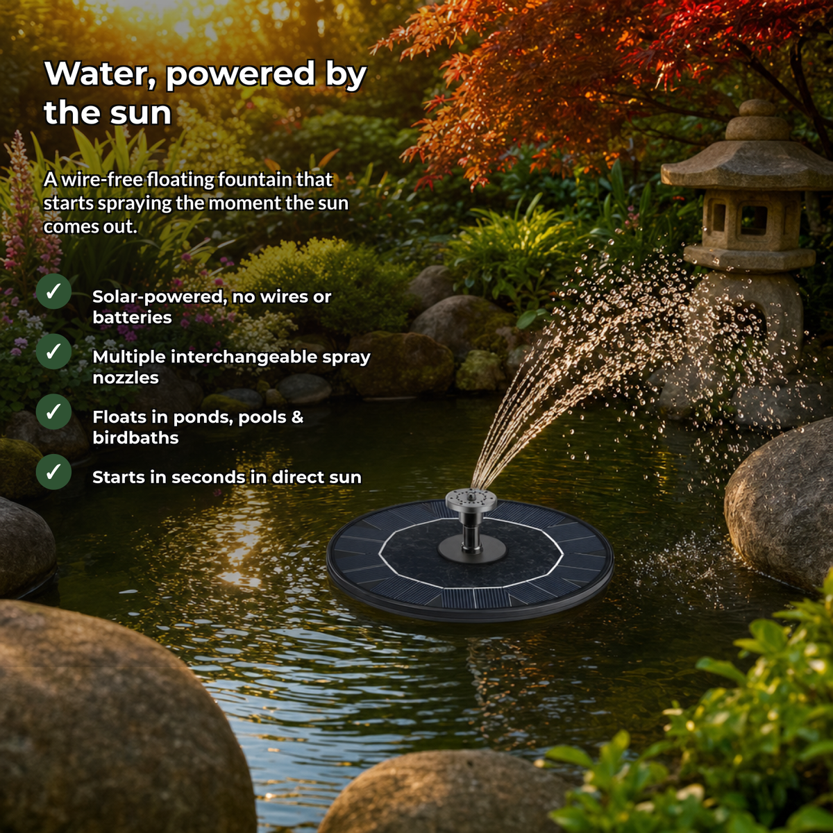Rippla solar fountain benefits