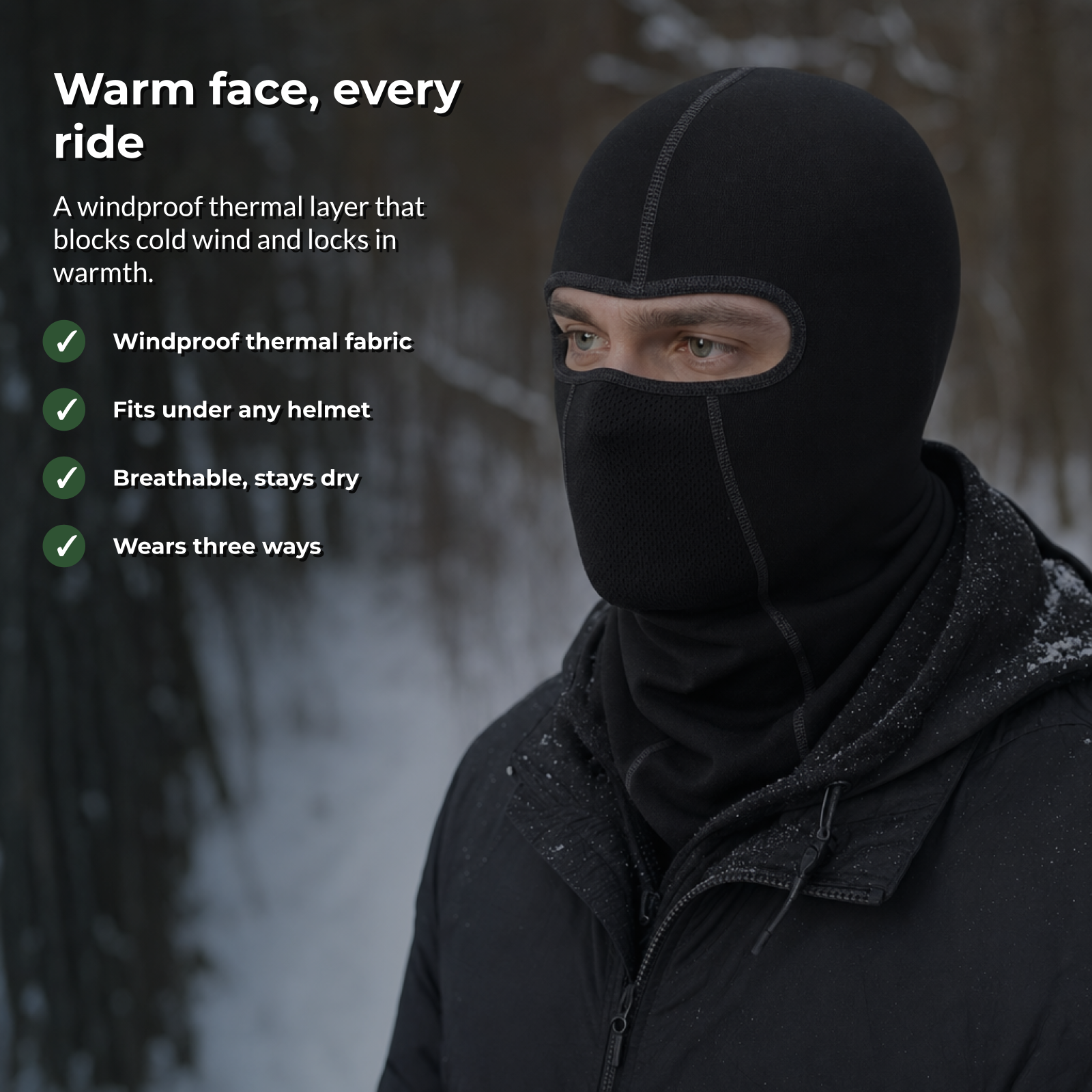 Frostia benefits - warm face every ride