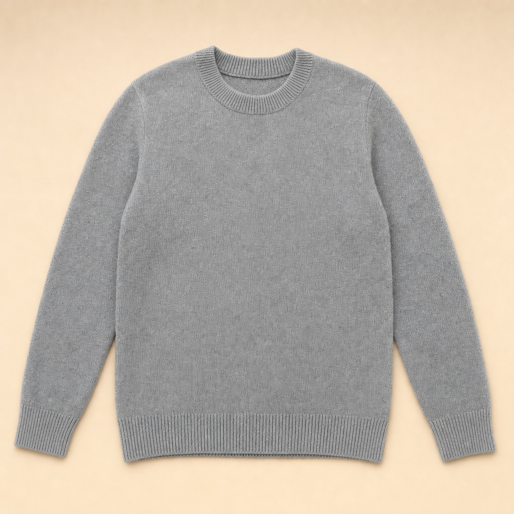 Person wearing the Knitova soft knitted jumper