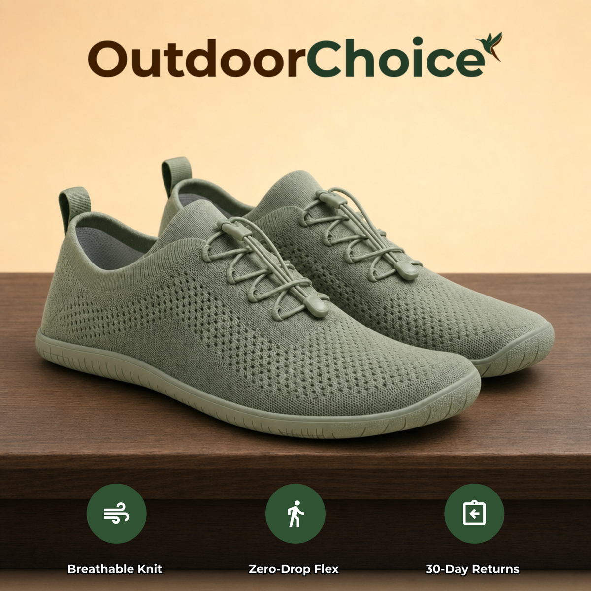 OutdoorChoice: breathable knit, zero-drop flex, 30-day returns