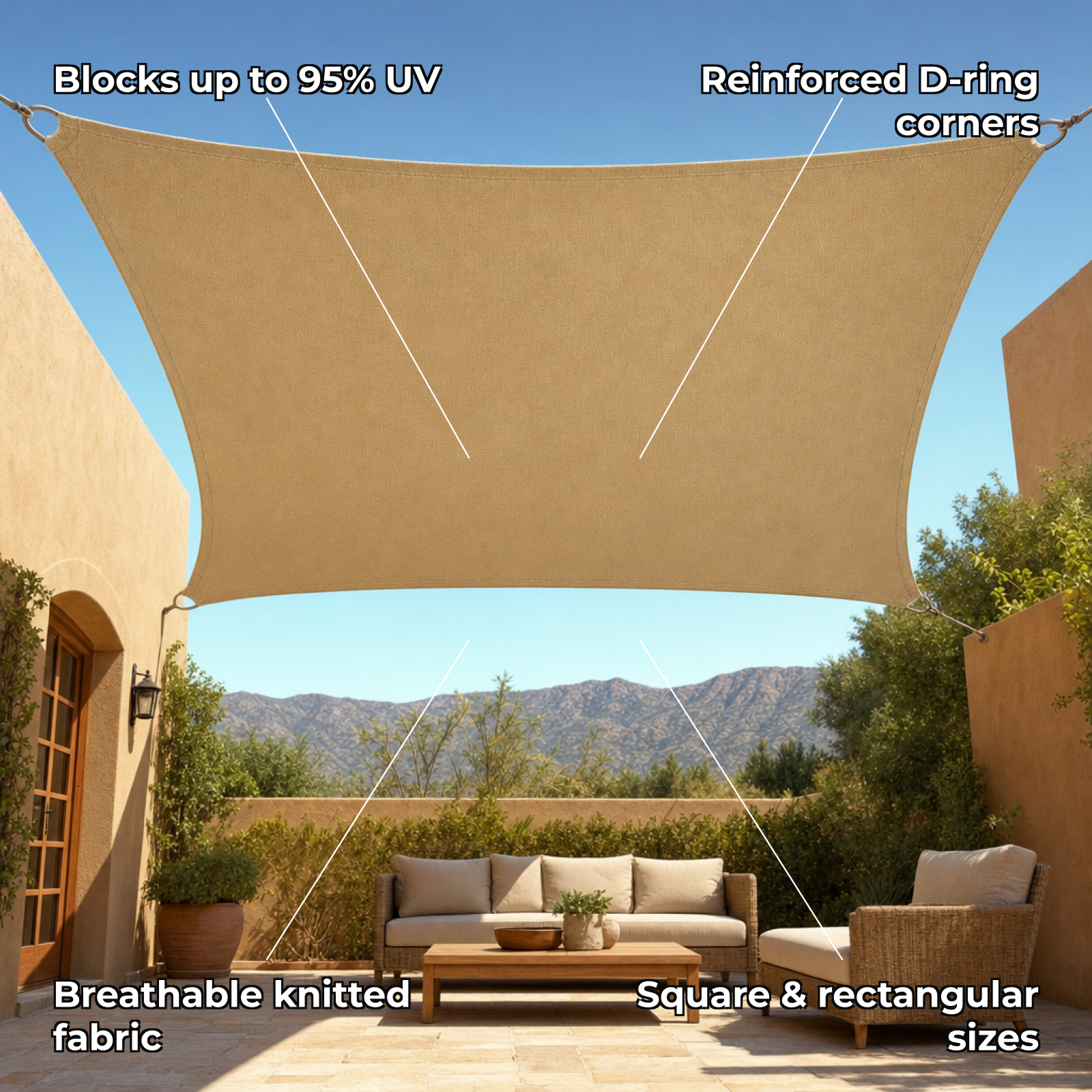 Verasol sun shade sail feature highlights