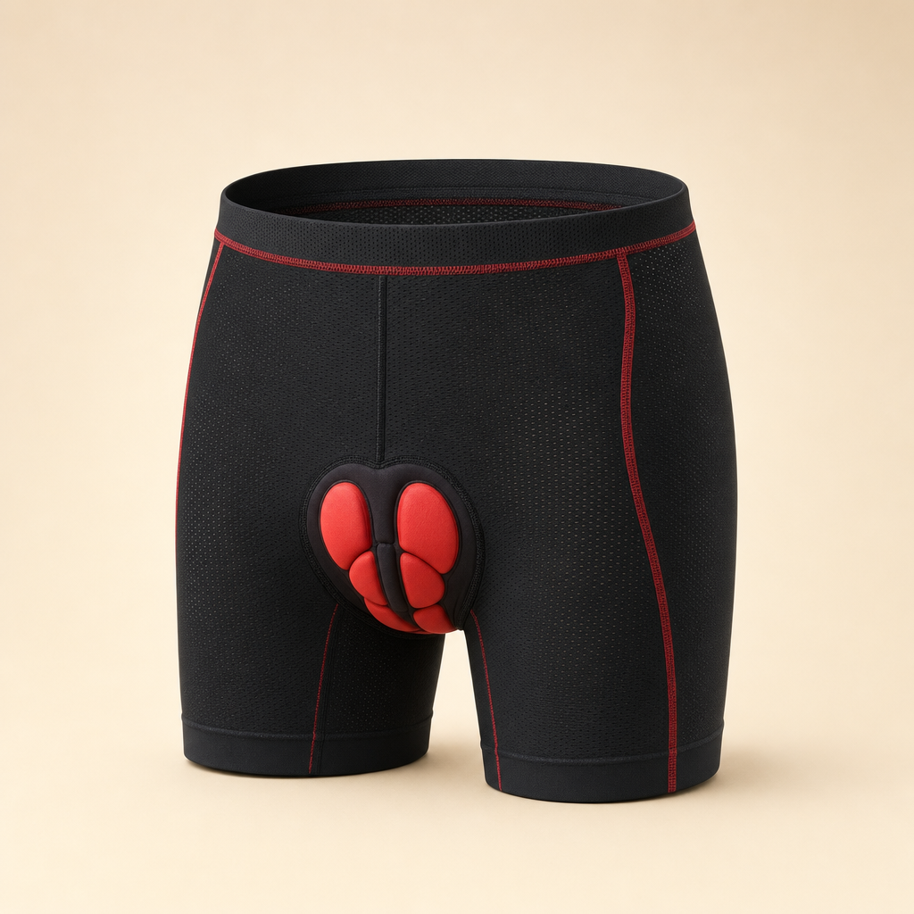 Chamova red padded cycling undershorts with 5D gel pad