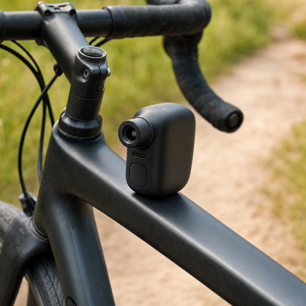 Airora mini bike pump inflating a bike tyre