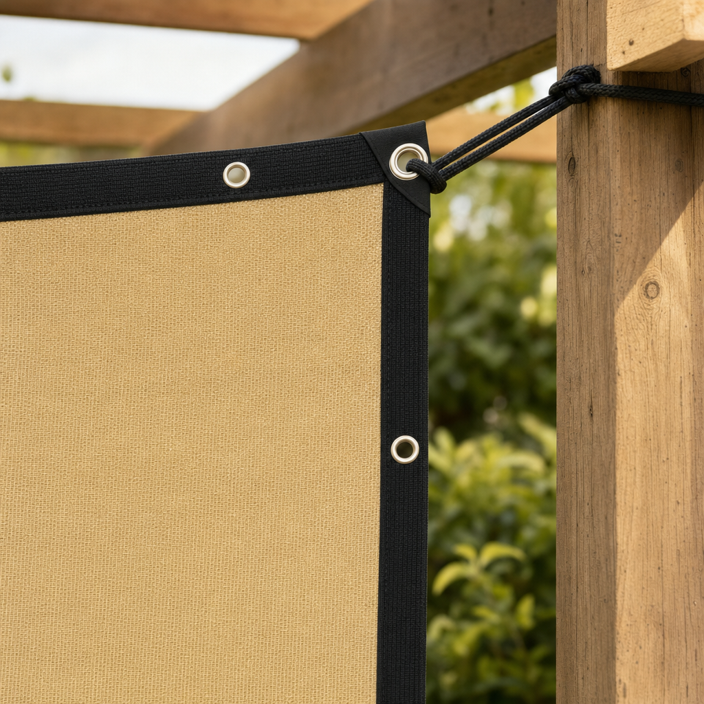 Umbrix sunshade net reinforced eyelet edge