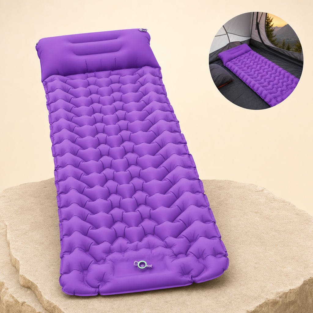 Slumbra inflatable sleeping mat in purple