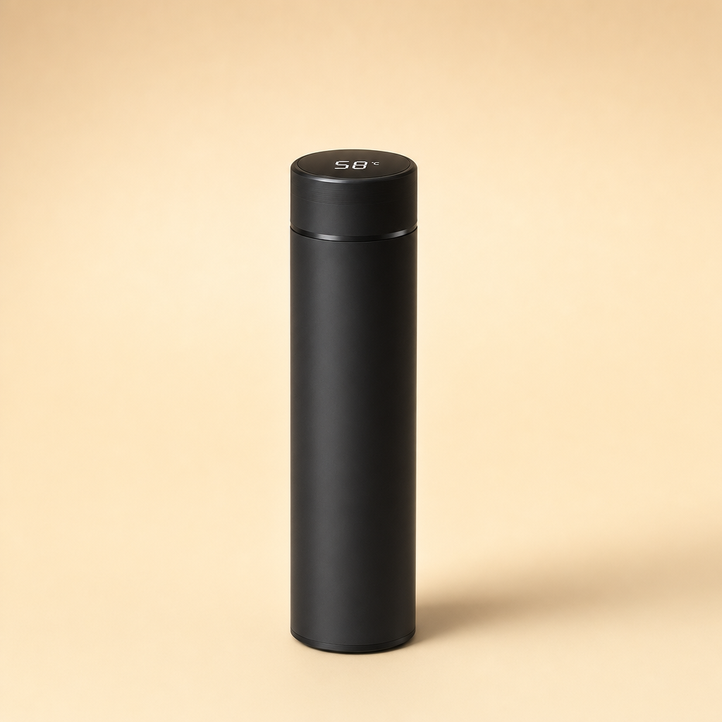 Tempix insulated stainless steel water bottle with temperature display