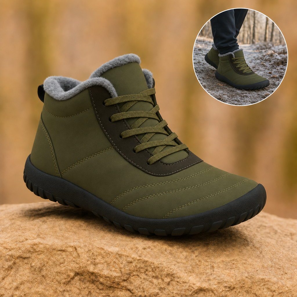Boreva barefoot winter shoes in Olive