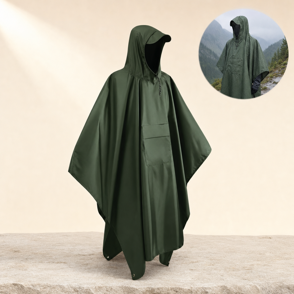Nimbora rain poncho army green listing image