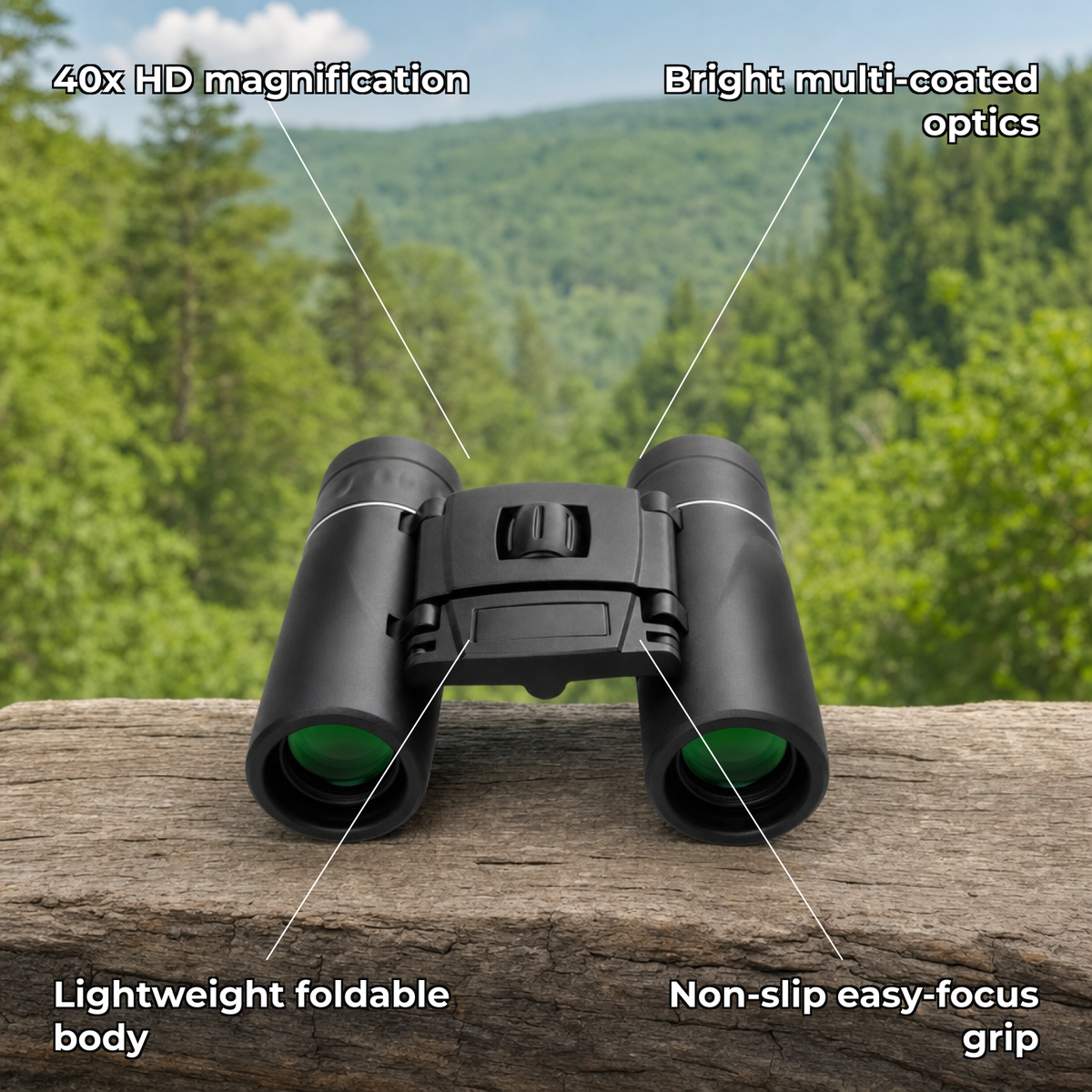 Vistora binoculars features card