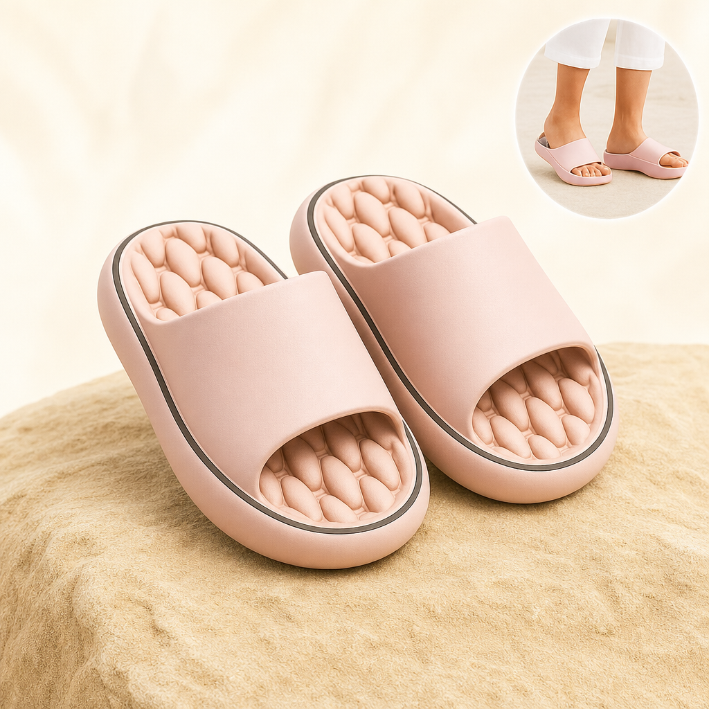 Tredora cushioned house slippers in pink - slot V-pink