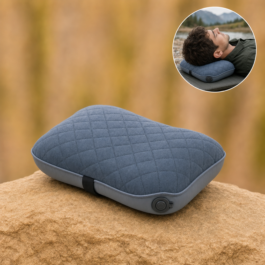 Loftra camping pillow in slate blue