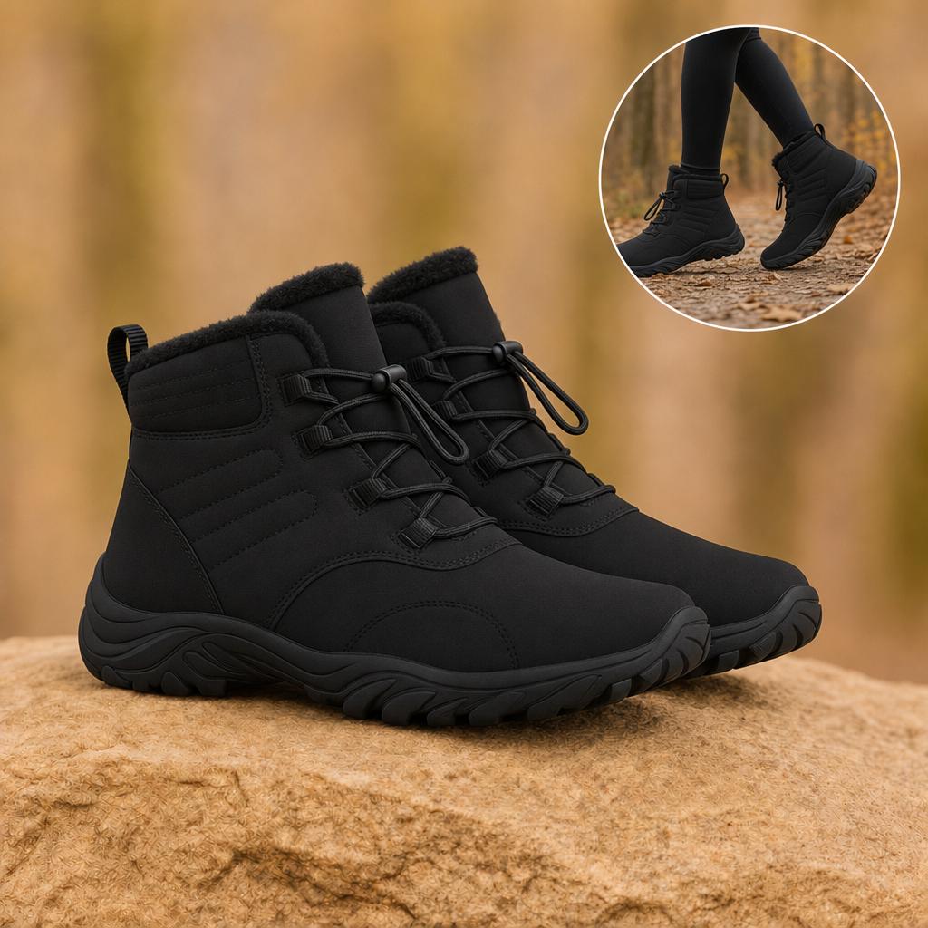 Glacova winter barefoot shoes in Black