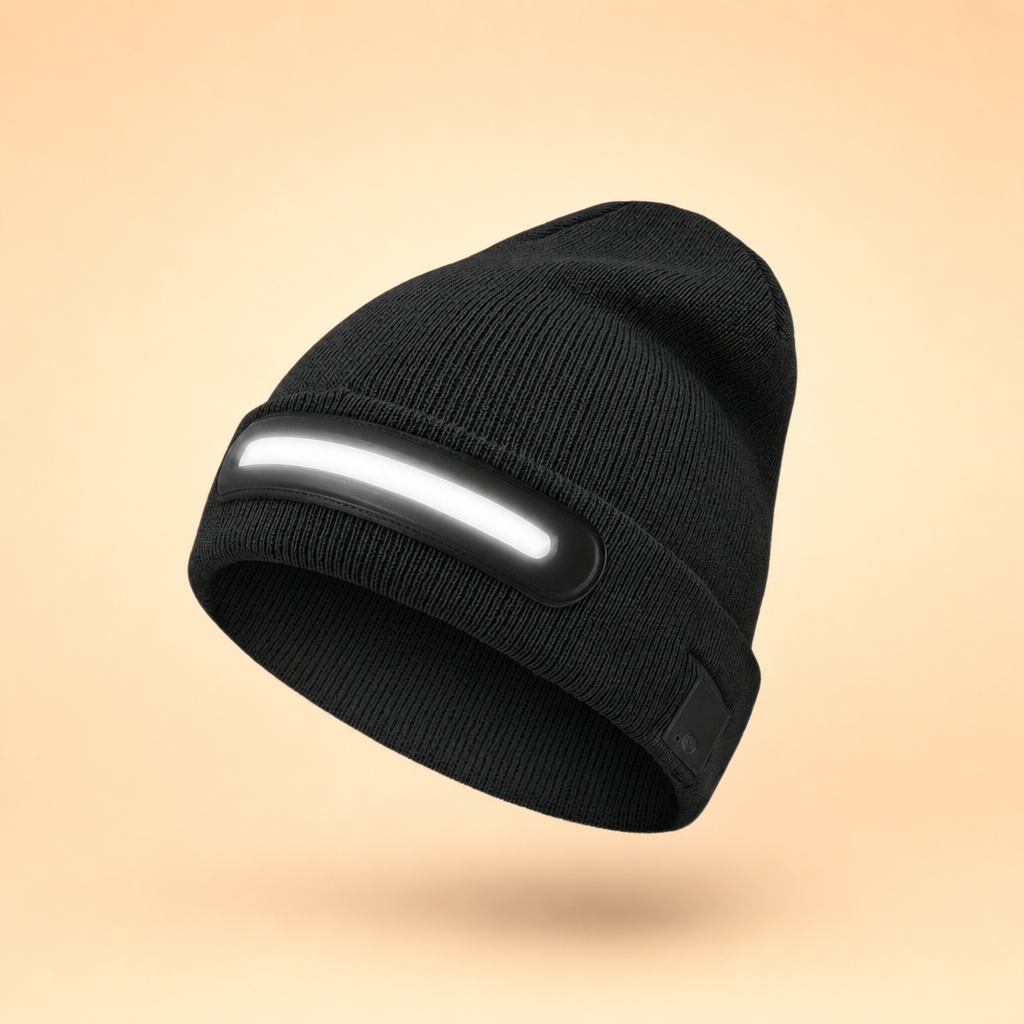Glowix black LED beanie hat