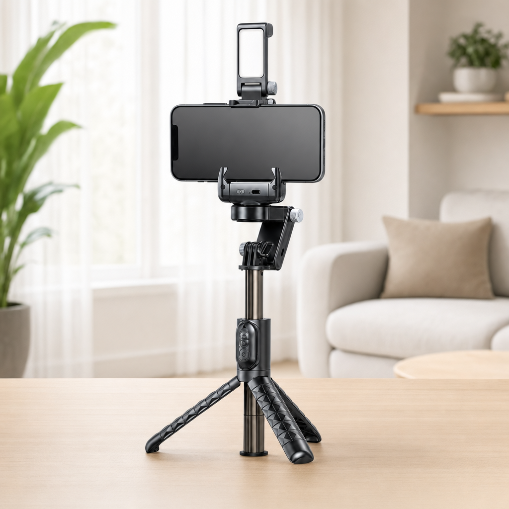 Pivova tripod holding a phone on a desk