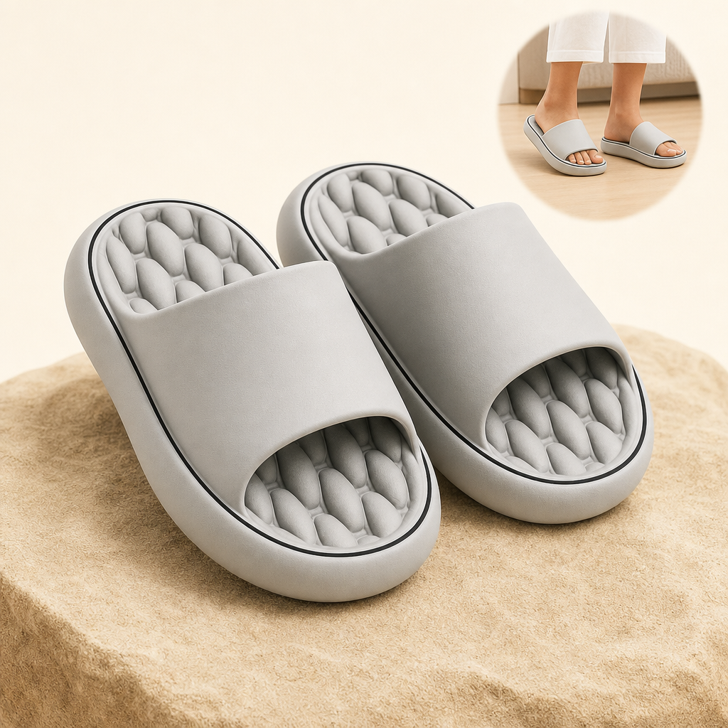 Tredora cushioned house slippers in grey - slot V-grey