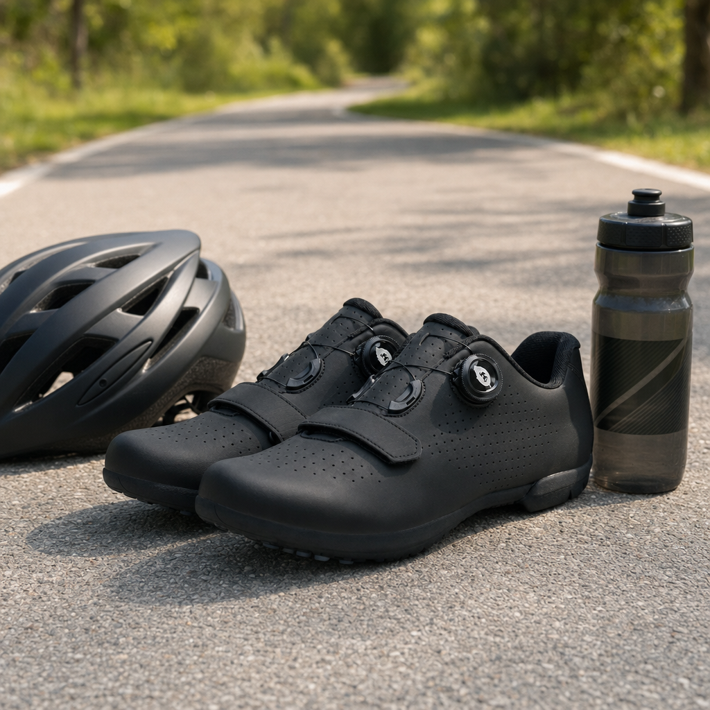 Pedova cycling shoe rotary dial closure detail