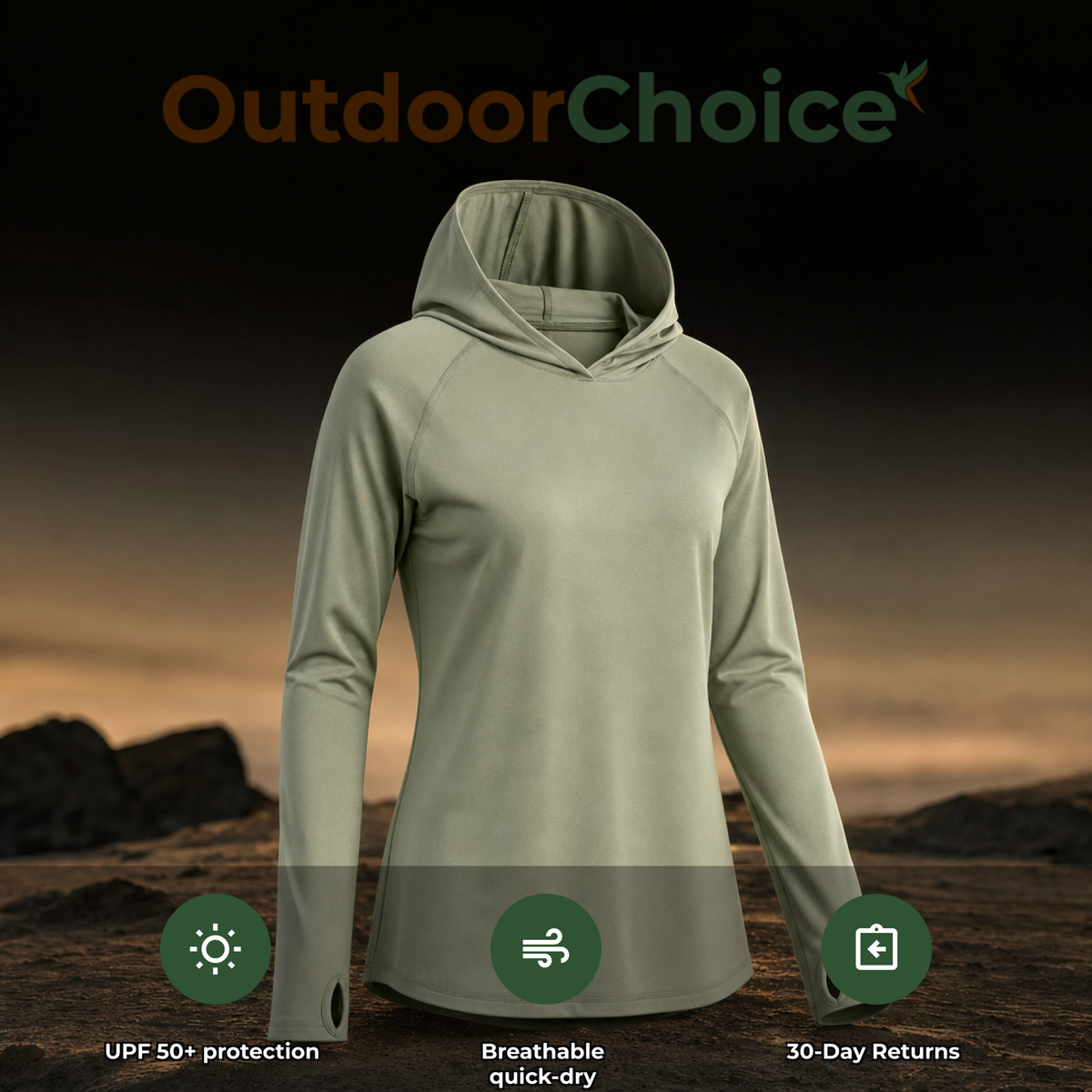 OutdoorChoice Solira sun hoodie guarantees