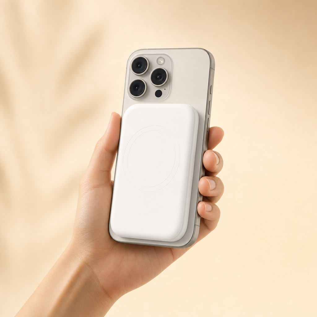 Voltova power bank in Frost White